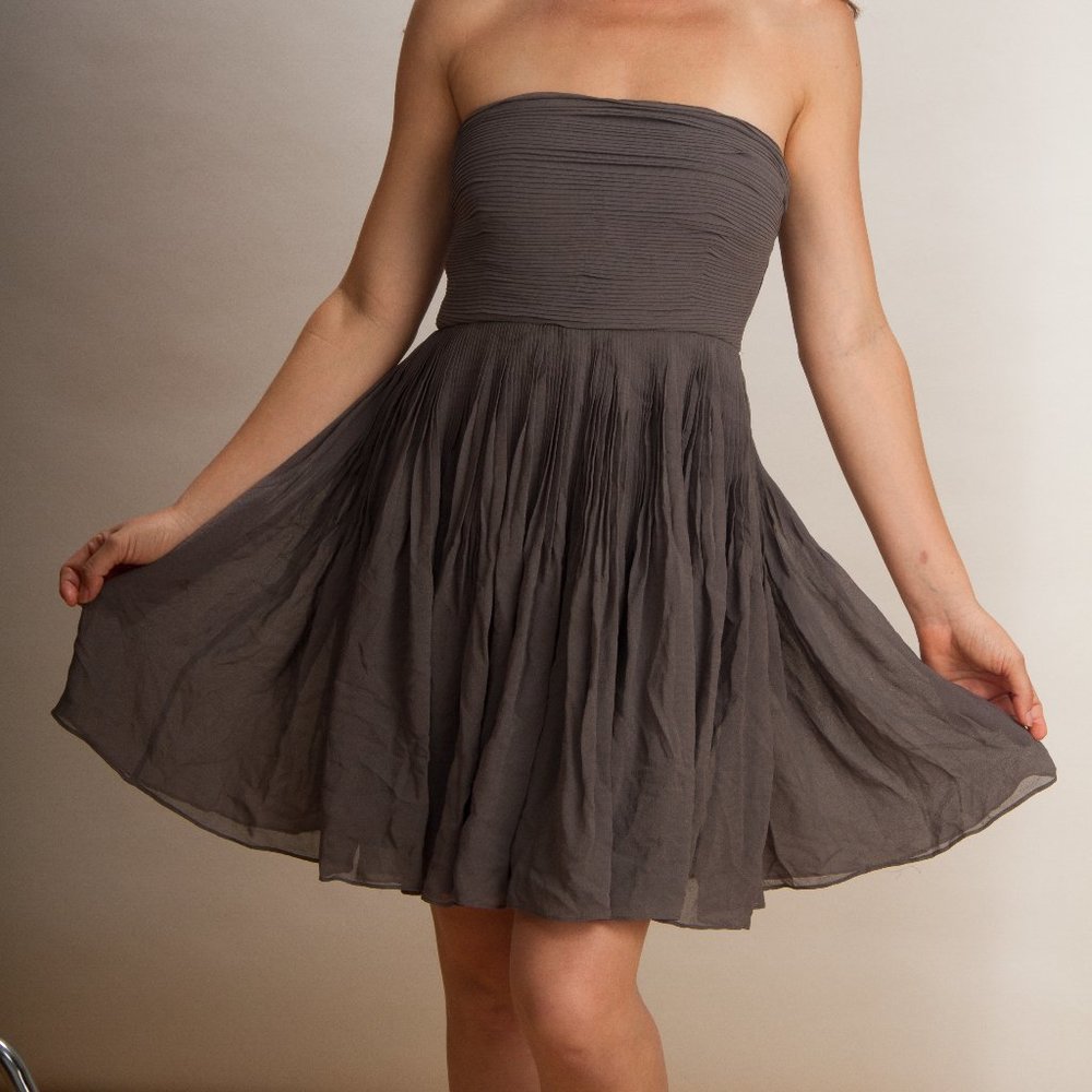 Theory Silk Strapless Mini Dress Size S